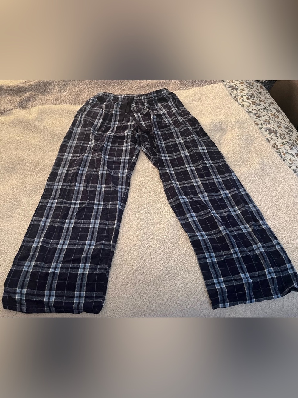 boxercraft Women’s Size Small Blue & Gray Plaid Flannel Pajama Pants